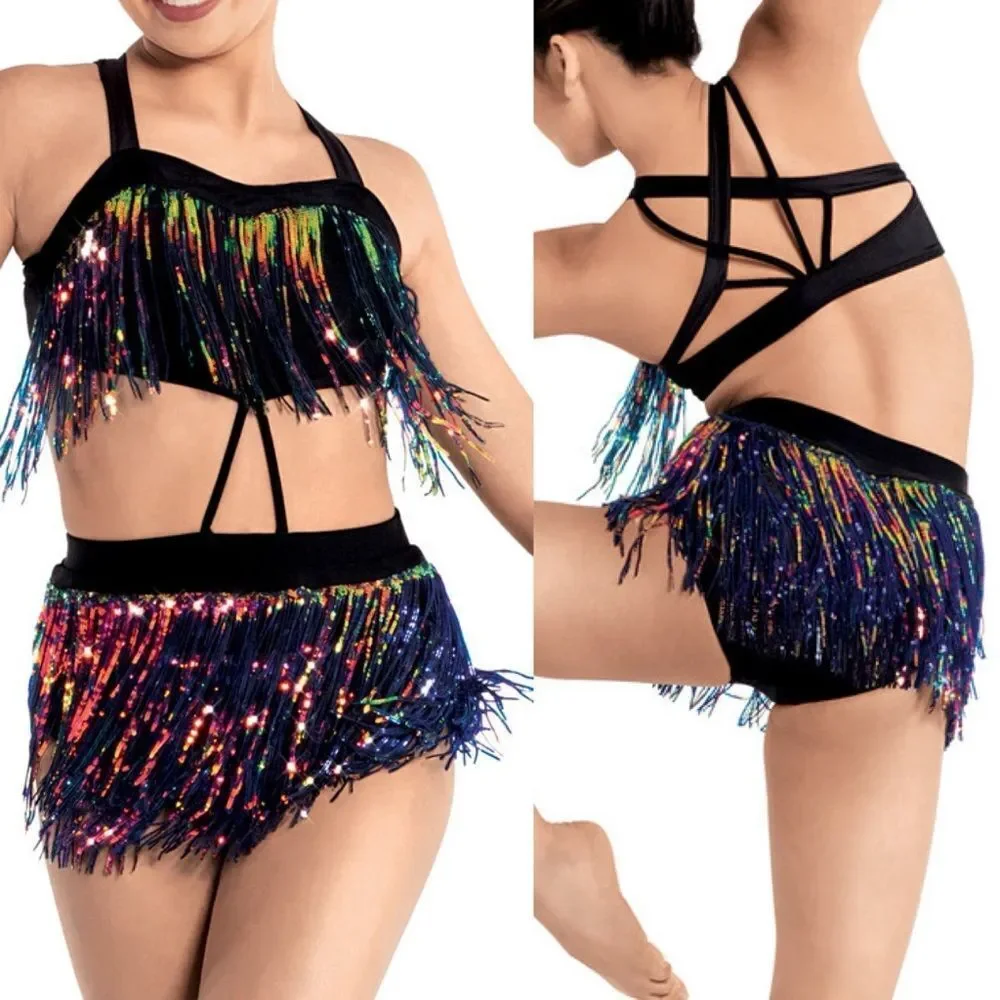 Revolution 10th House Dance solo Costume sequin fringe AFFINITY TH23107 LA adult